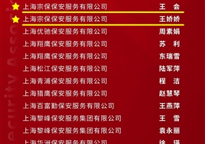 宗保公司1個(gè)項(xiàng)目隊(duì)和3名員工受到上海市保安服務(wù)行業(yè)協(xié)會(huì)表彰